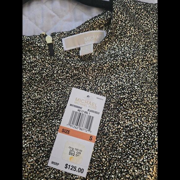 Michael Kors Women' Mini Dress In Color Shimmer Gold | Formal/cocktail  Dress - Picture 6 of 7